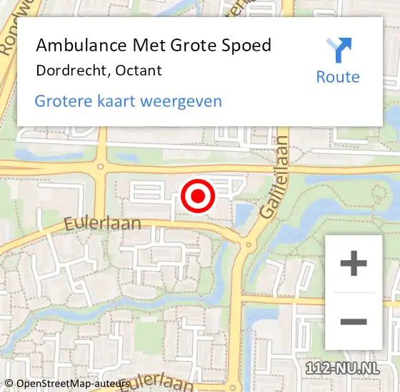 Locatie op kaart van de 112 melding: Ambulance Met Grote Spoed Naar Dordrecht, Octant op 20 mei 2018 09:17