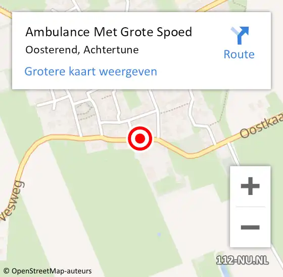 Locatie op kaart van de 112 melding: Ambulance Met Grote Spoed Naar Oosterend, Achtertune op 20 mei 2018 14:56