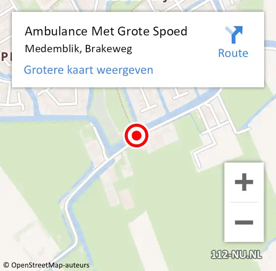 Locatie op kaart van de 112 melding: Ambulance Met Grote Spoed Naar Medemblik, Brakeweg op 20 mei 2018 15:32