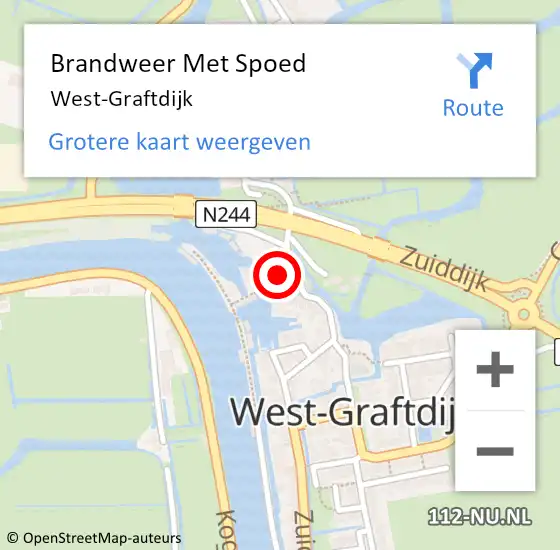 Locatie op kaart van de 112 melding: Brandweer Met Spoed Naar West-Graftdijk op 20 mei 2018 18:49