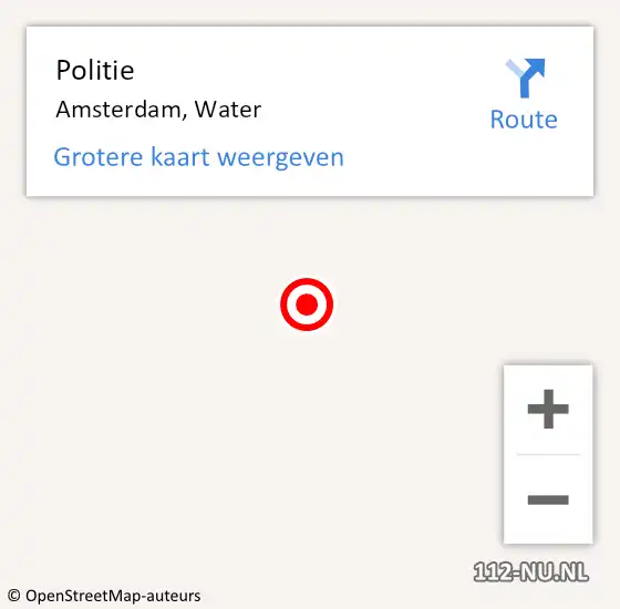 Locatie op kaart van de 112 melding: Politie Amsterdam, Water op 20 mei 2018 18:53