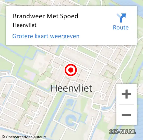 Locatie op kaart van de 112 melding: Brandweer Met Spoed Naar Heenvliet op 20 mei 2018 19:02