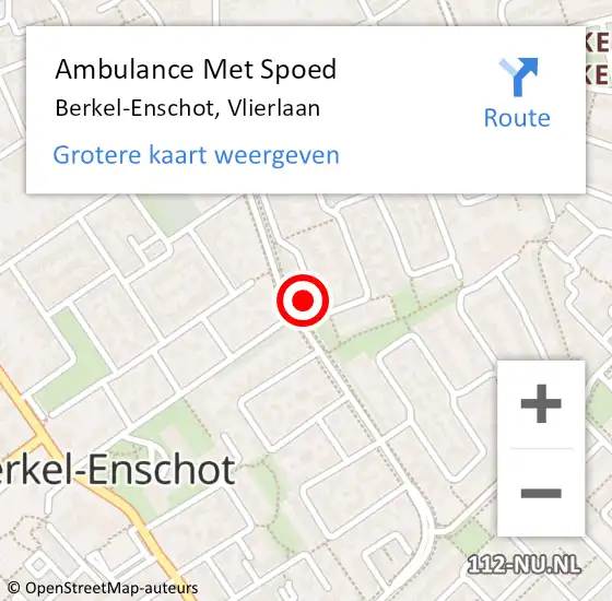 Locatie op kaart van de 112 melding: Ambulance Met Spoed Naar Berkel-Enschot, Vlierlaan op 20 mei 2018 19:20