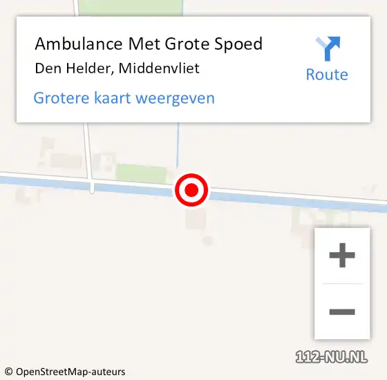 Locatie op kaart van de 112 melding: Ambulance Met Grote Spoed Naar Den Helder, Middenvliet op 20 mei 2018 21:56