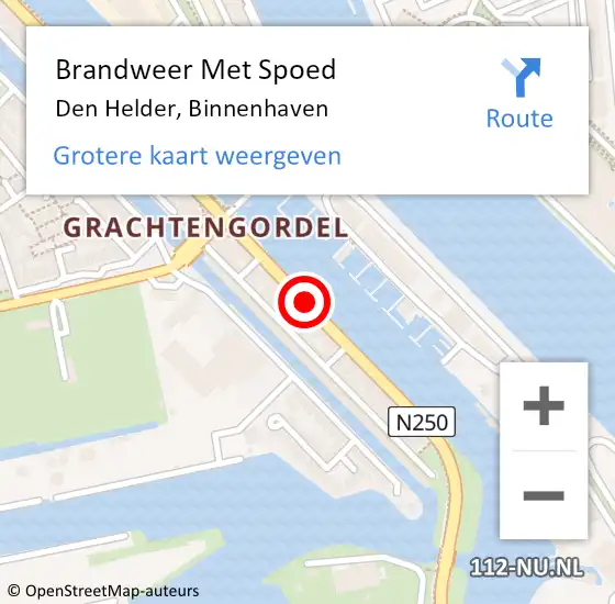 Locatie op kaart van de 112 melding: Brandweer Met Spoed Naar Den Helder, Binnenhaven op 21 mei 2018 09:29