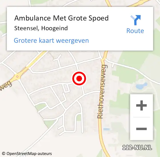 Locatie op kaart van de 112 melding: Ambulance Met Grote Spoed Naar Steensel, Hoogeind op 21 mei 2018 10:09