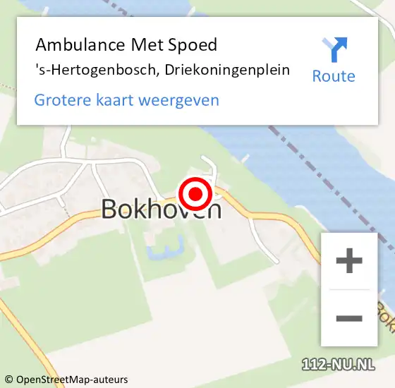 Locatie op kaart van de 112 melding: Ambulance Met Spoed Naar 's-Hertogenbosch, Driekoningenplein op 21 mei 2018 10:34