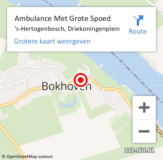 Locatie op kaart van de 112 melding: Ambulance Met Grote Spoed Naar 's-Hertogenbosch, Driekoningenplein op 21 mei 2018 10:49