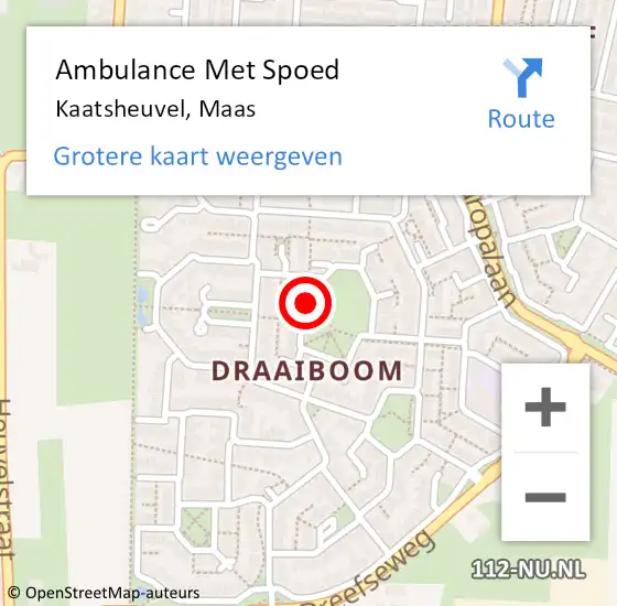 Locatie op kaart van de 112 melding: Ambulance Met Spoed Naar Kaatsheuvel, Maas op 21 mei 2018 11:15