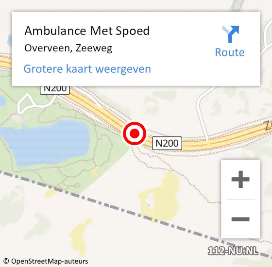Locatie op kaart van de 112 melding: Ambulance Met Spoed Naar Overveen, Zeeweg op 21 mei 2018 11:17