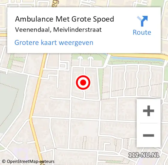 Locatie op kaart van de 112 melding: Ambulance Met Grote Spoed Naar Veenendaal, Meivlinderstraat op 21 mei 2018 11:46