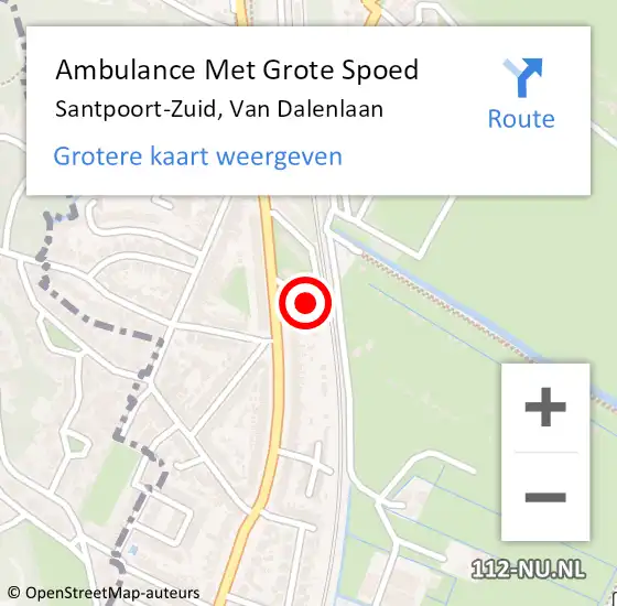 Locatie op kaart van de 112 melding: Ambulance Met Grote Spoed Naar Santpoort-Zuid, Van Dalenlaan op 21 mei 2018 14:37
