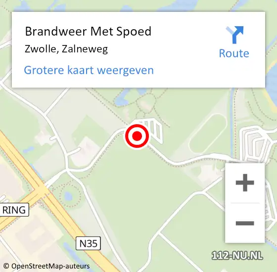 Locatie op kaart van de 112 melding: Brandweer Met Spoed Naar Zwolle, Zalneweg op 21 mei 2018 19:46