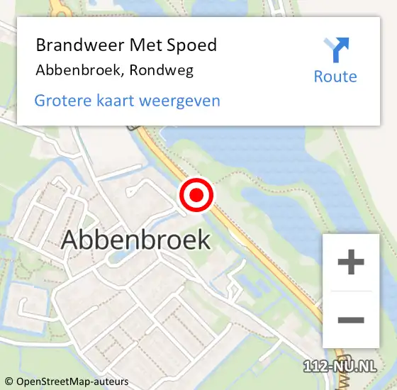 Locatie op kaart van de 112 melding: Brandweer Met Spoed Naar Abbenbroek, Rondweg op 21 mei 2018 23:58