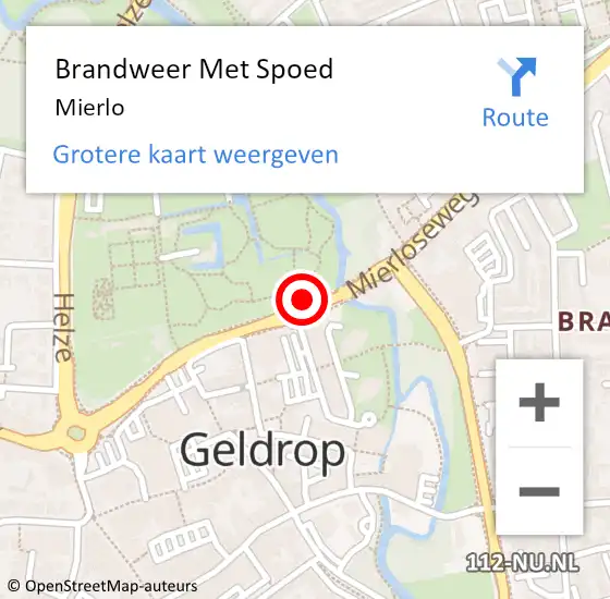 Locatie op kaart van de 112 melding: Brandweer Met Spoed Naar Geldrop op 22 mei 2018 00:30