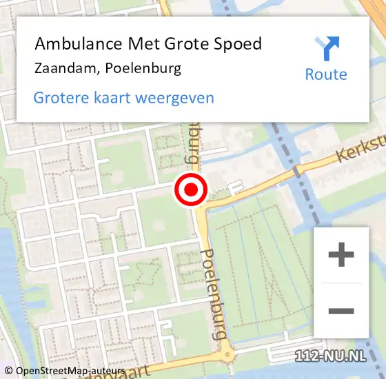 Locatie op kaart van de 112 melding: Ambulance Met Grote Spoed Naar Zaandam, Poelenburg op 22 mei 2018 01:25