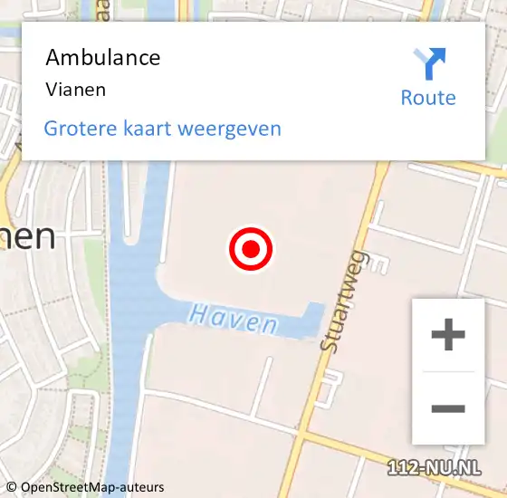 Locatie op kaart van de 112 melding: Ambulance Vianen op 22 mei 2018 10:06