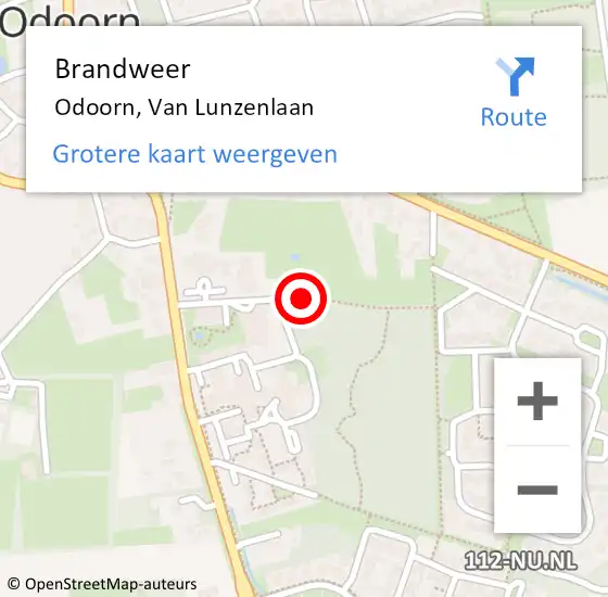 Locatie op kaart van de 112 melding: Brandweer Odoorn, Van Lunzenlaan op 22 mei 2018 11:46