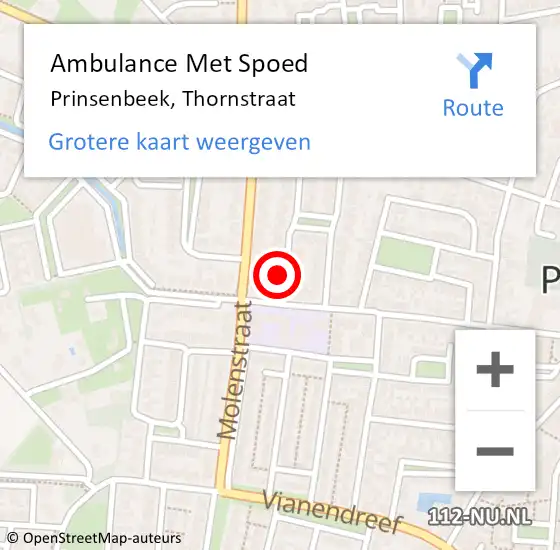 Locatie op kaart van de 112 melding: Ambulance Met Spoed Naar Prinsenbeek, A16 R hectometerpaal: 59,6 op 22 mei 2018 12:38