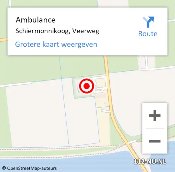 Locatie op kaart van de 112 melding: Ambulance Schiermonnikoog, Veerweg op 25 februari 2014 12:02