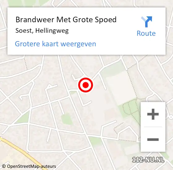 Locatie op kaart van de 112 melding: Brandweer Met Grote Spoed Naar Soest, Hellingweg op 22 mei 2018 22:59