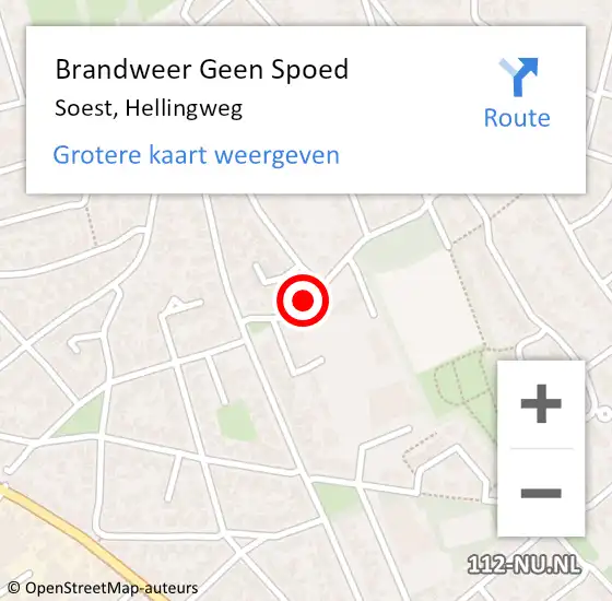 Locatie op kaart van de 112 melding: Brandweer Geen Spoed Naar Soest, Hellingweg op 22 mei 2018 23:00