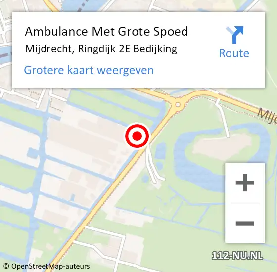 Locatie op kaart van de 112 melding: Ambulance Met Grote Spoed Naar Mijdrecht, Ringdijk 2E Bedijking op 23 mei 2018 00:53