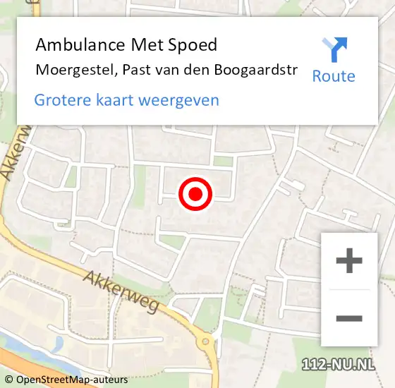 Locatie op kaart van de 112 melding: Ambulance Met Spoed Naar Moergestel, Past van den Boogaardstr op 23 mei 2018 07:15
