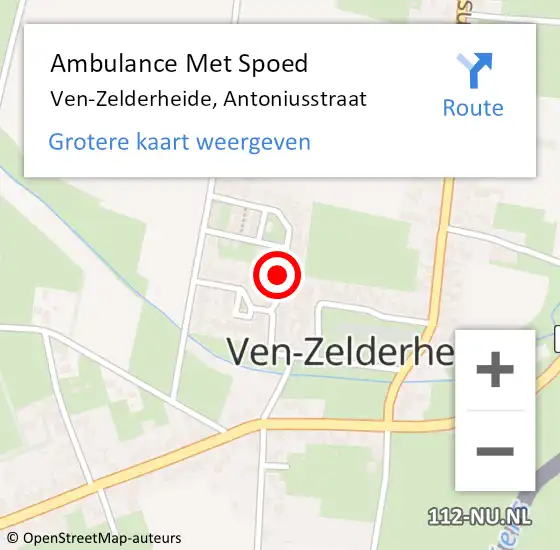 Locatie op kaart van de 112 melding: Ambulance Met Spoed Naar Ven-Zelderheide, Antoniusstraat op 23 mei 2018 08:57