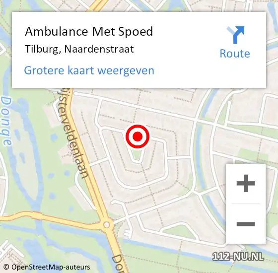 Locatie op kaart van de 112 melding: Ambulance Met Spoed Naar Tilburg, Naardenstraat op 23 mei 2018 11:30