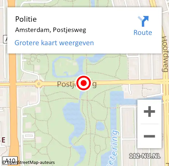 Locatie op kaart van de 112 melding: Politie Amsterdam, Postjesweg op 23 mei 2018 15:57