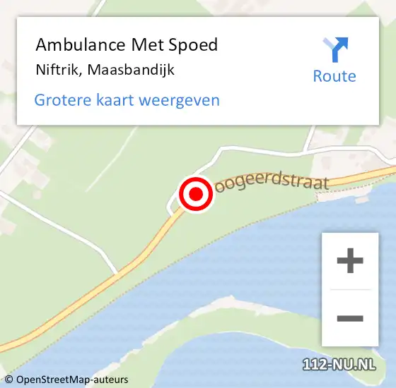 Locatie op kaart van de 112 melding: Ambulance Met Spoed Naar Niftrik, Maasbandijk op 23 mei 2018 16:44