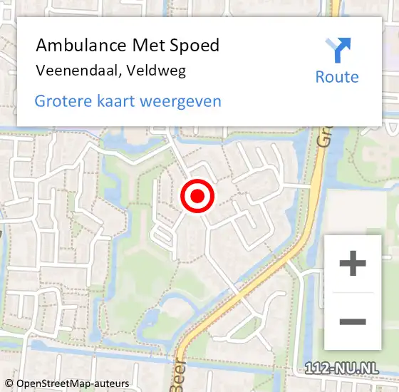 Locatie op kaart van de 112 melding: Ambulance Met Spoed Naar Veenendaal, Veldweg op 23 mei 2018 22:50