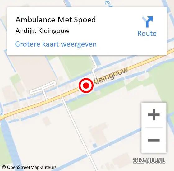 Locatie op kaart van de 112 melding: Ambulance Met Spoed Naar Andijk, Kleingouw op 23 mei 2018 23:49