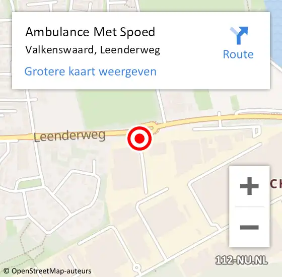 Locatie op kaart van de 112 melding: Ambulance Met Spoed Naar Valkenswaard, Leenderweg op 24 mei 2018 00:38