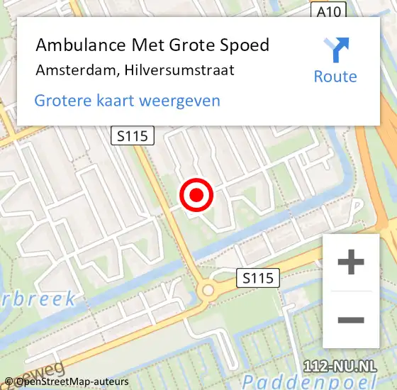 Locatie op kaart van de 112 melding: Ambulance Met Grote Spoed Naar Amsterdam, Hilversumstraat op 24 mei 2018 01:32