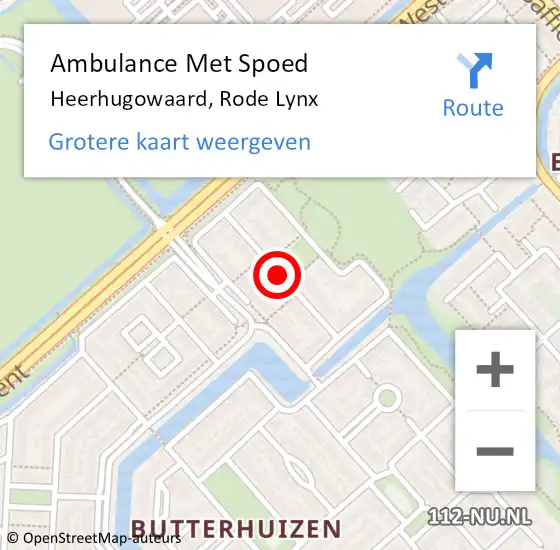 Locatie op kaart van de 112 melding: Ambulance Met Spoed Naar Heerhugowaard, Rode Lynx op 24 mei 2018 03:34