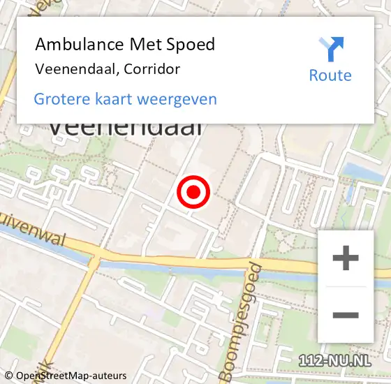 Locatie op kaart van de 112 melding: Ambulance Met Spoed Naar Veenendaal, Corridor op 24 mei 2018 13:45