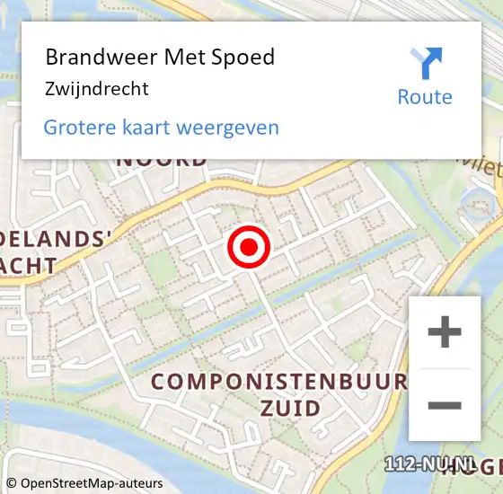 Locatie op kaart van de 112 melding: Brandweer Met Spoed Naar Zwijndrecht op 24 mei 2018 17:55