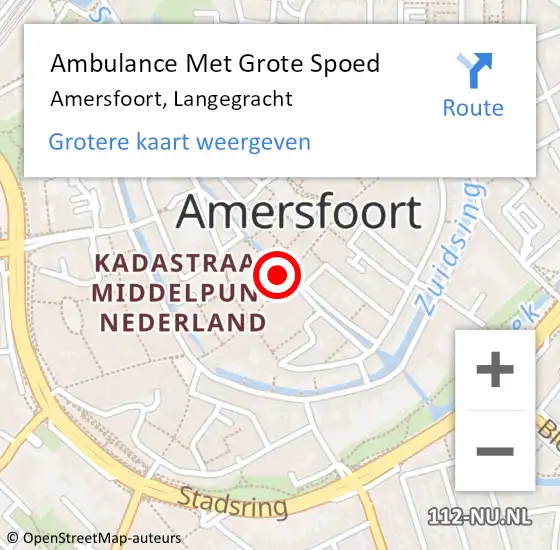Locatie op kaart van de 112 melding: Ambulance Met Grote Spoed Naar Amersfoort, Langegracht op 24 mei 2018 22:10