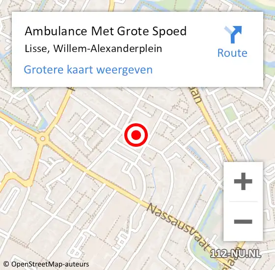 Locatie op kaart van de 112 melding: Ambulance Met Grote Spoed Naar Lisse, Willem-Alexanderplein op 25 mei 2018 00:54