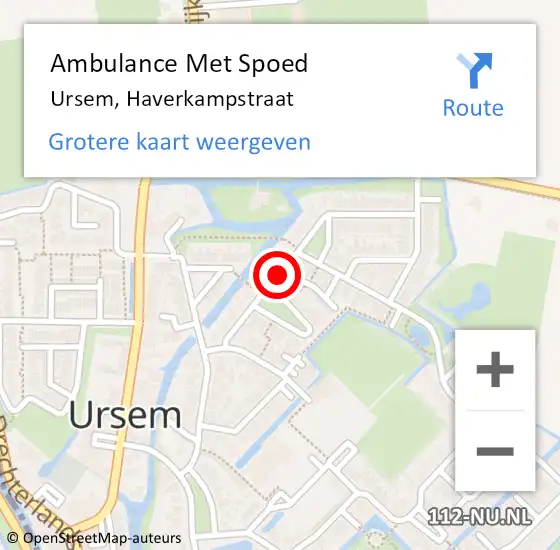Locatie op kaart van de 112 melding: Ambulance Met Spoed Naar Ursem, Haverkampstraat op 25 mei 2018 03:32