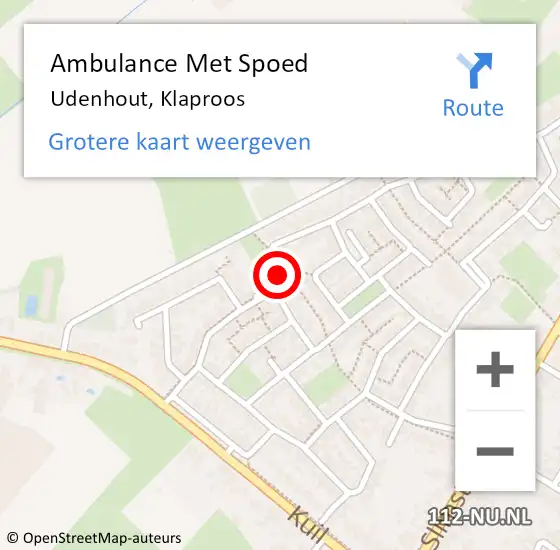 Locatie op kaart van de 112 melding: Ambulance Met Spoed Naar Udenhout, Klaproos op 25 mei 2018 05:48