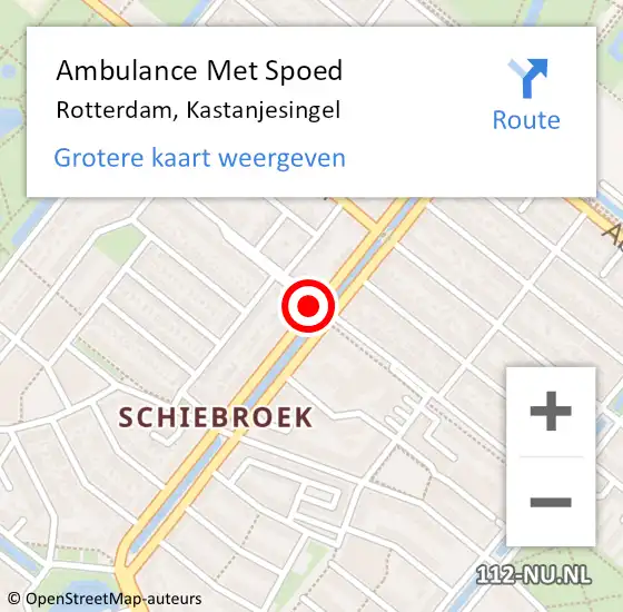 Locatie op kaart van de 112 melding: Ambulance Met Spoed Naar Rotterdam, Kastanjesingel op 25 mei 2018 08:40