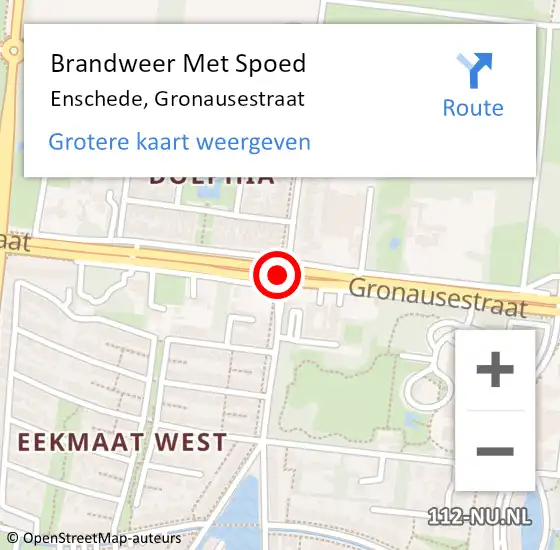 Locatie op kaart van de 112 melding: Brandweer Met Spoed Naar Enschede, Gronausestraat op 25 mei 2018 15:28