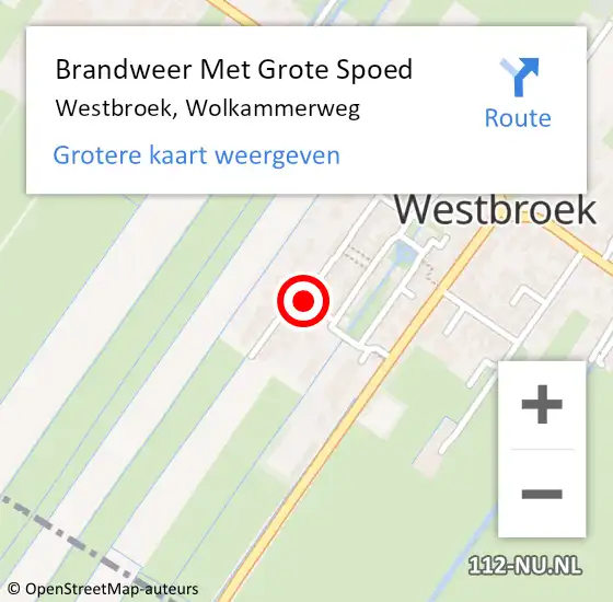 Locatie op kaart van de 112 melding: Brandweer Met Grote Spoed Naar Westbroek, Wolkammerweg op 26 mei 2018 02:50