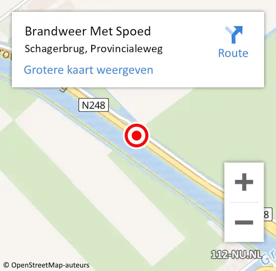 Locatie op kaart van de 112 melding: Brandweer Met Spoed Naar Schagerbrug, Provincialeweg op 26 mei 2018 10:38