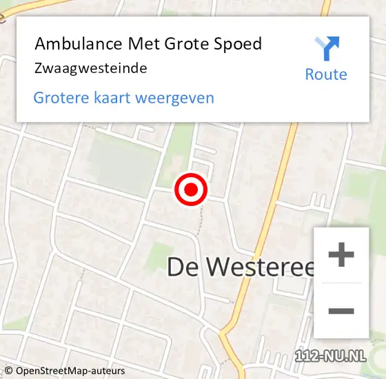 Locatie op kaart van de 112 melding: Ambulance Met Grote Spoed Naar Zwaagwesteinde op 26 mei 2018 13:12