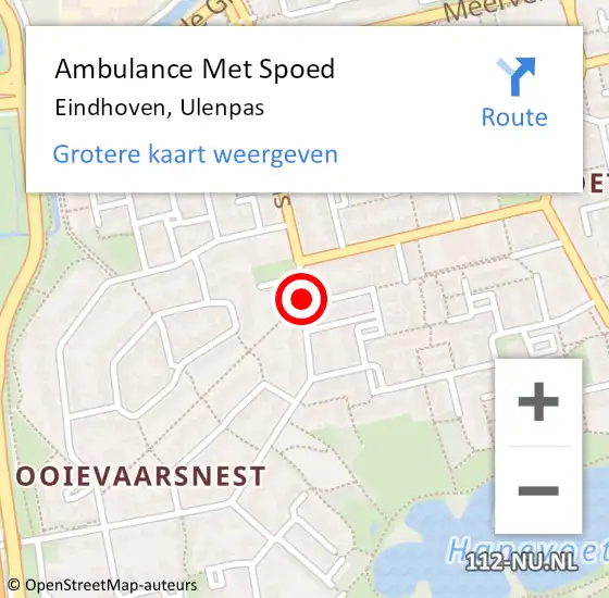 Locatie op kaart van de 112 melding: Ambulance Met Spoed Naar Eindhoven, Ulenpas op 26 mei 2018 13:29