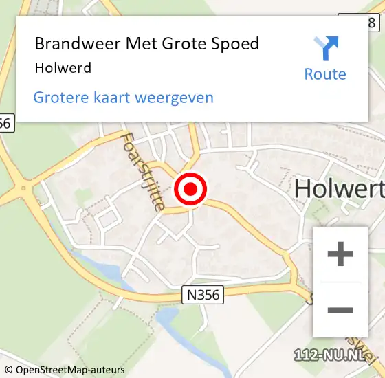 Locatie op kaart van de 112 melding: Brandweer Met Grote Spoed Naar Holwerd, Leeuwarderweg op 26 mei 2018 20:33